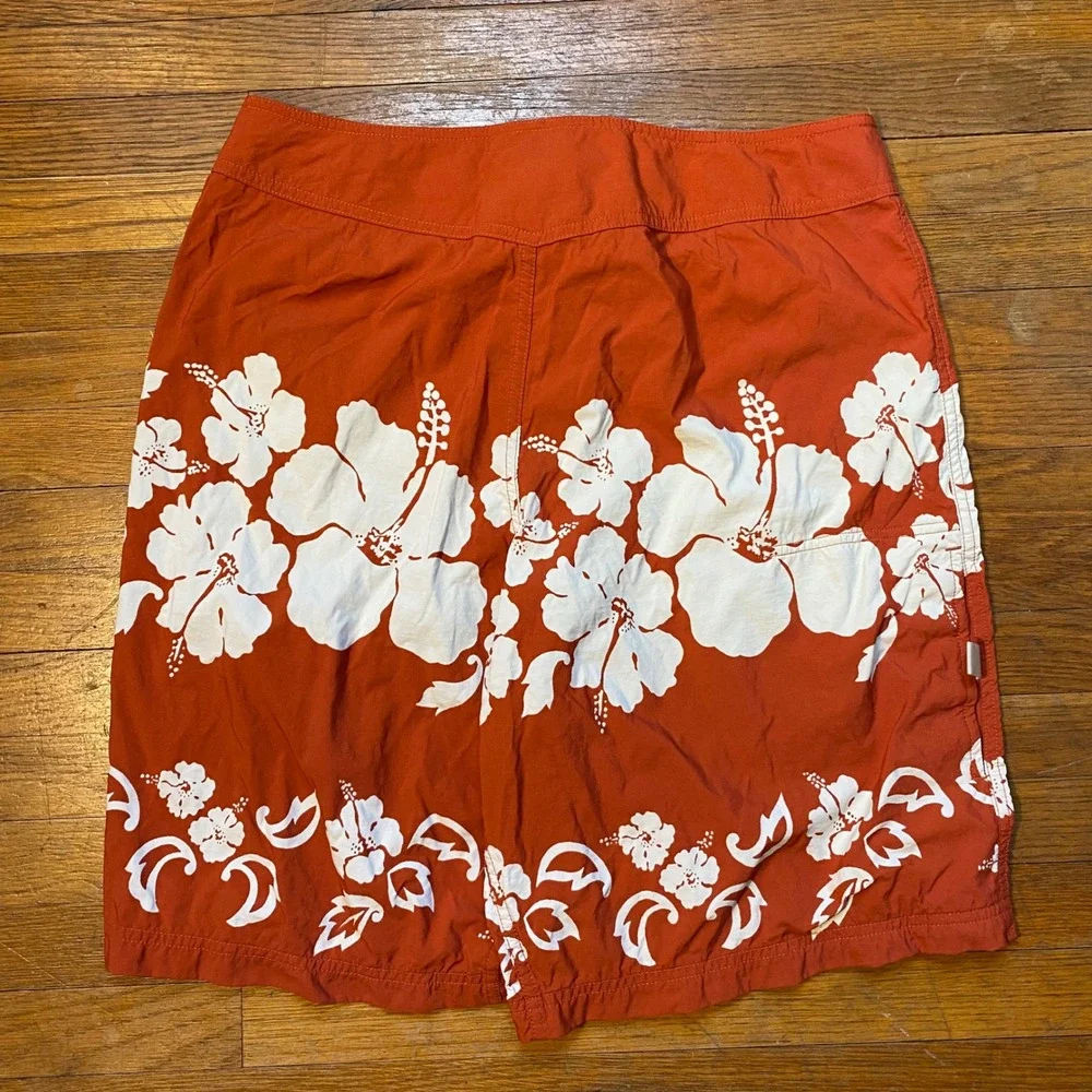 Patagonia‎ Vintage 2003 Hibiscus Floral Board Shorts Mens 34 Orange